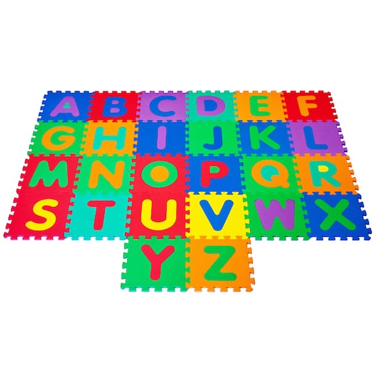 Toy Time Interlocking Foam Tile Play Mat with Letters